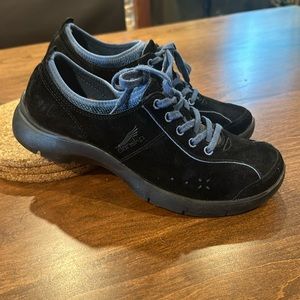 DANSKO Elise Black Suede Leather Lace-Up Comfort Walking Shoes-Size 39Eu/ 8-8.5